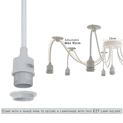 8-Light Spider Pendant – White, Silicone Holders, E27 - photo 4