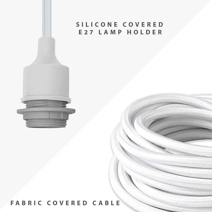8-Light Spider Pendant – White, Silicone Holders, E27 - photo 5