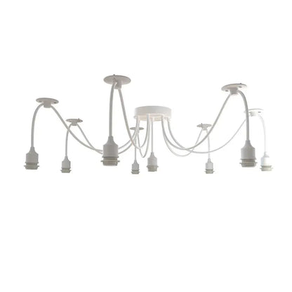 8-Light Spider Pendant – White, Silicone Holders, E27 - White, No Shade, Without Bulb