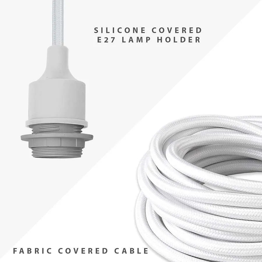 8-Light Spider Pendant – Silicone Holders, 2 m Cable, Black or White - photo 3