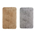 Fluffy Microfibre Door Mats, Set of 2 – 50 x 80 cm, Two Colours, Non-Slip - Grey and Beige