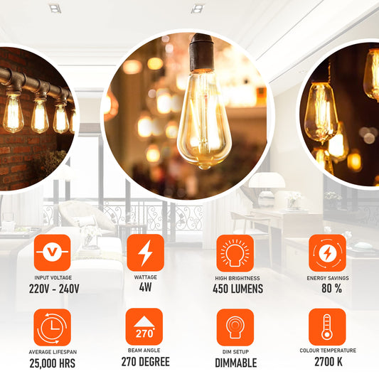 LED Edison Vintage Bulbs, B22 LED Light Bulb ~ 1332