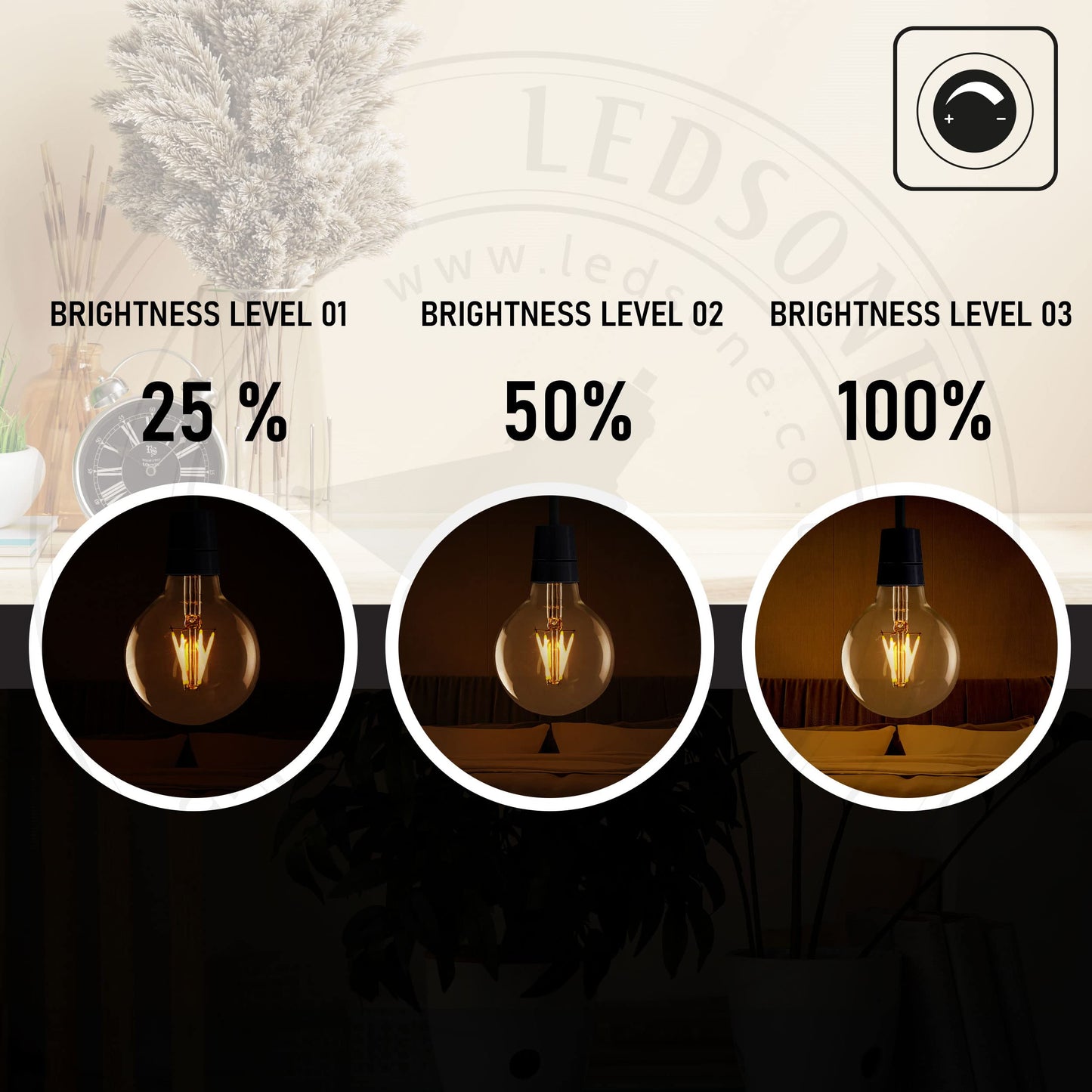 G 80-125W LED Bulb B22/E27 Dimmable Amber Glass~1337
