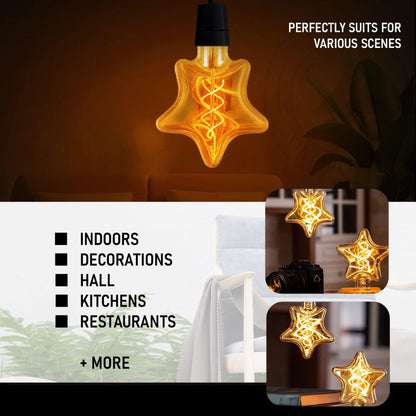 LED G125 4W E27 Globe Bulb Edison Spiral Filament Screw~1330