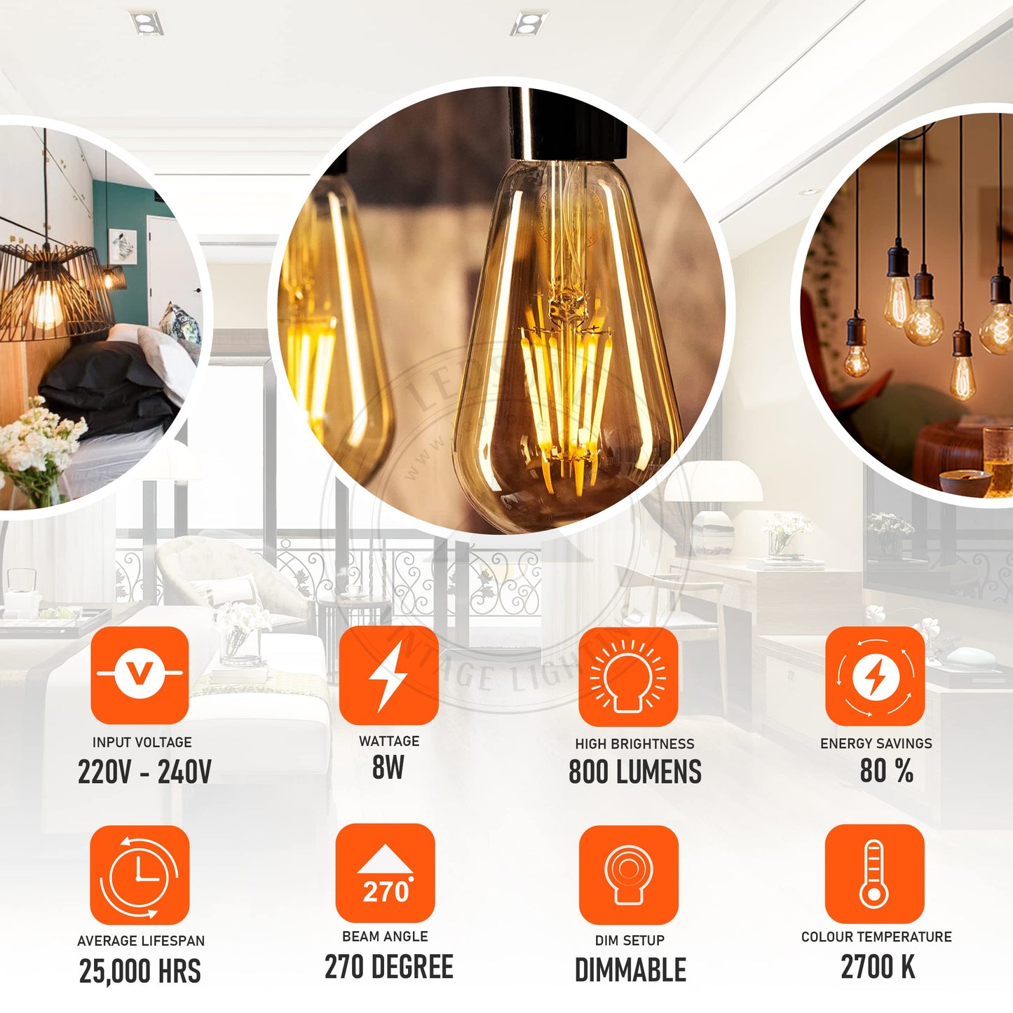 LED Edison Vintage Bulbs, B22 LED Light Bulb ~ 1332
