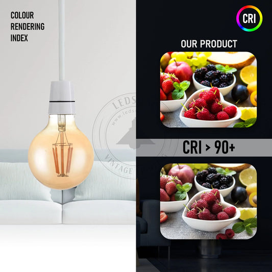 G 80-125W LED Bulb B22/E27 Dimmable Amber Glass~1337