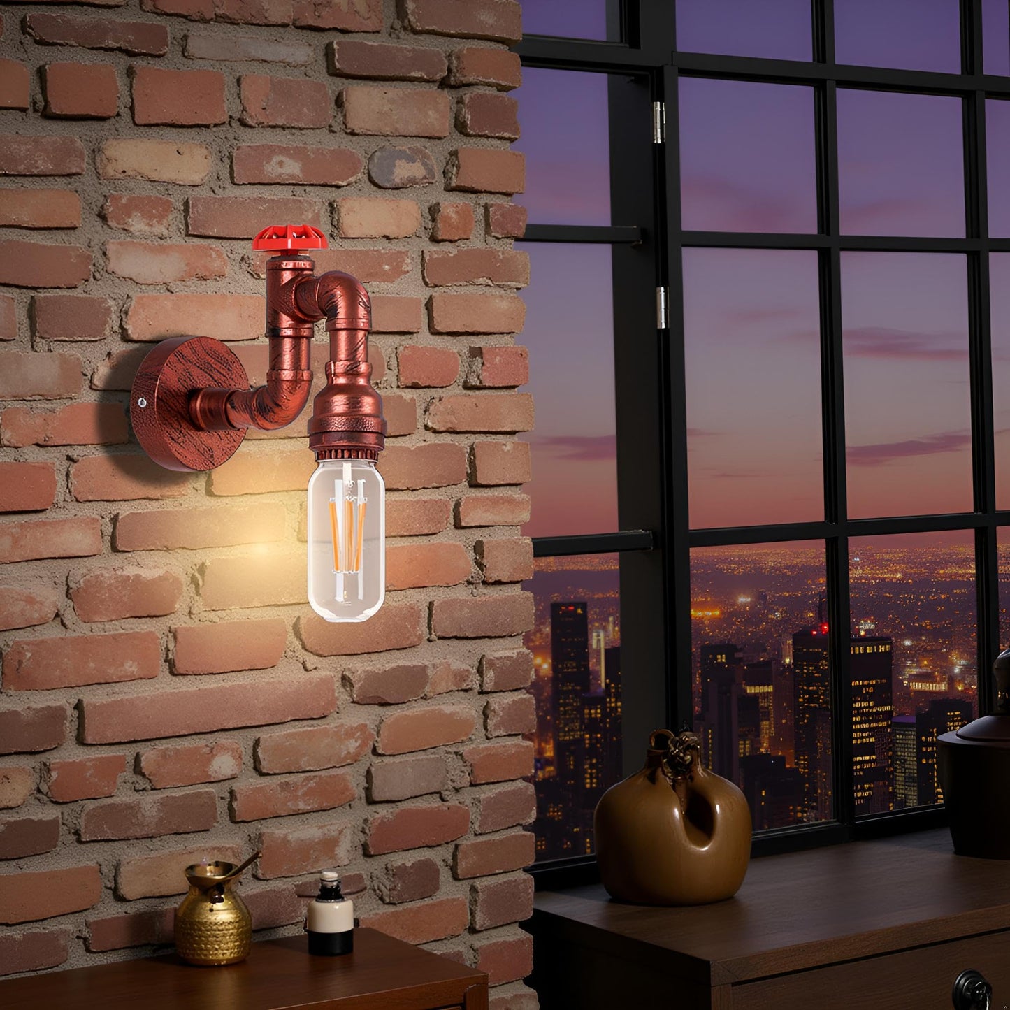 vintage rustic tap lamp light