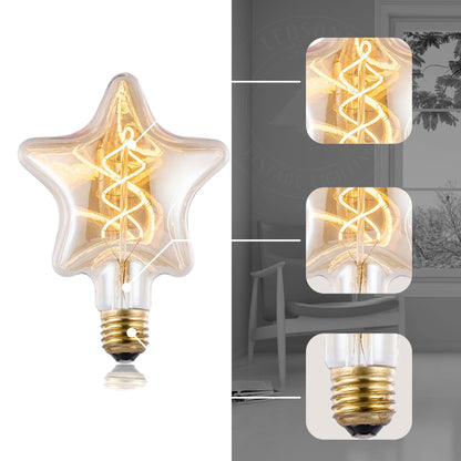 LED G125 4W E27 Globe Bulb Edison Spiral Filament Screw~1330