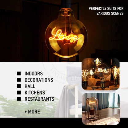 LED G125 4W E27 Globe Bulb Edison Spiral Filament Screw~1330