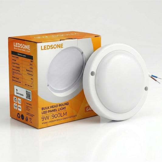 Round LED Bulkhead Ceiling Light 9W – Cool White 6400K