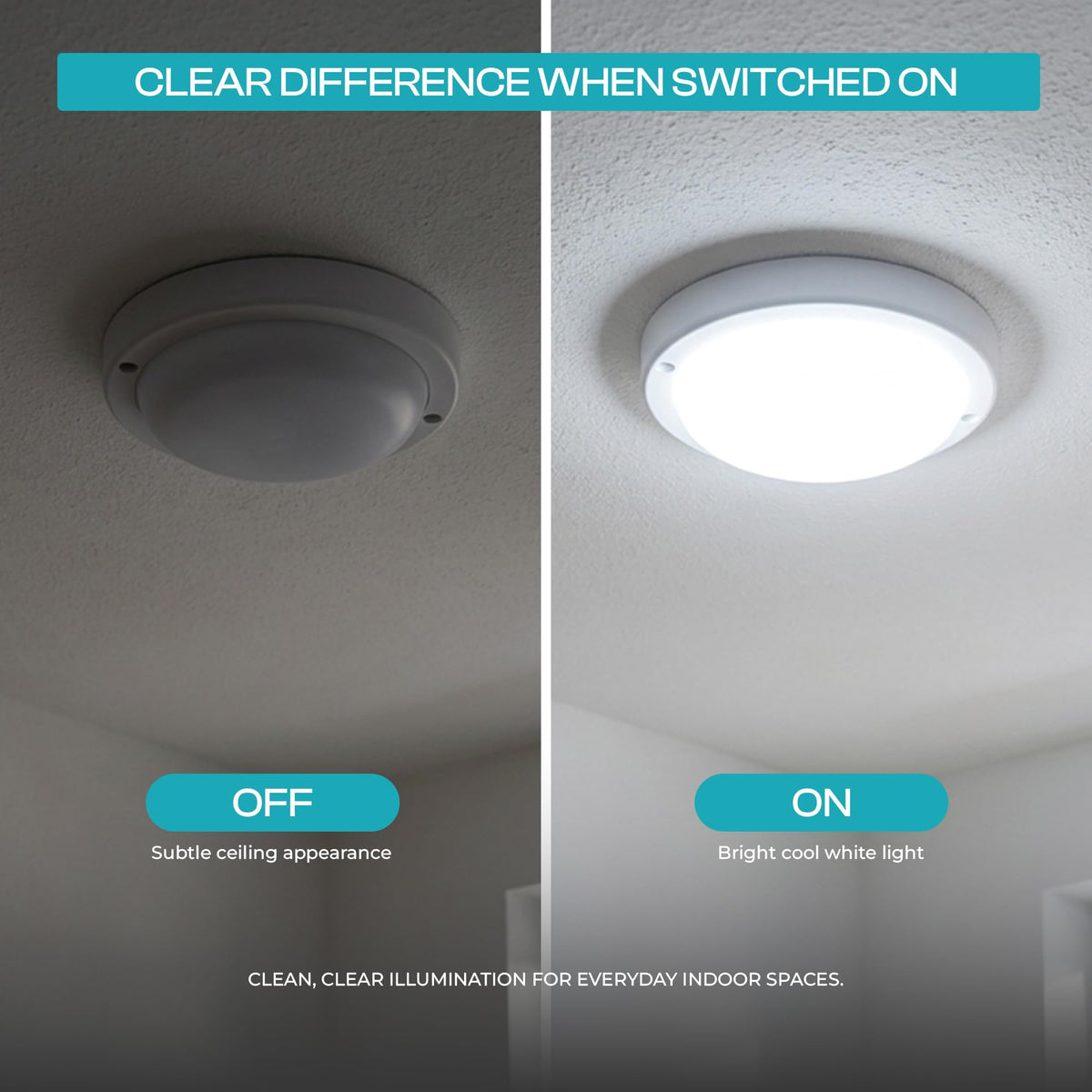 Round LED Bulkhead Ceiling Light 9W – Cool White 6400K - photo 2