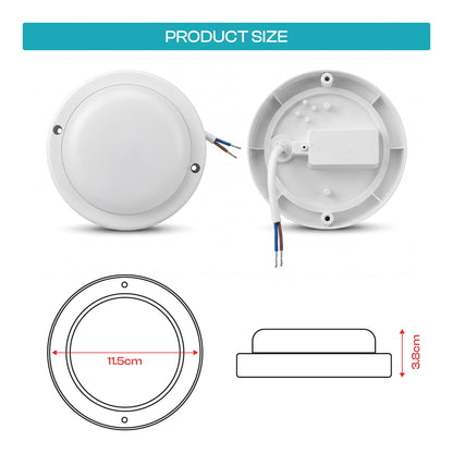 Round LED Bulkhead Ceiling Light 9W – Cool White 6400K - photo 3