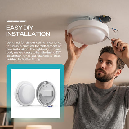 Round LED Bulkhead Ceiling Light 9W – Cool White 6400K - photo 5