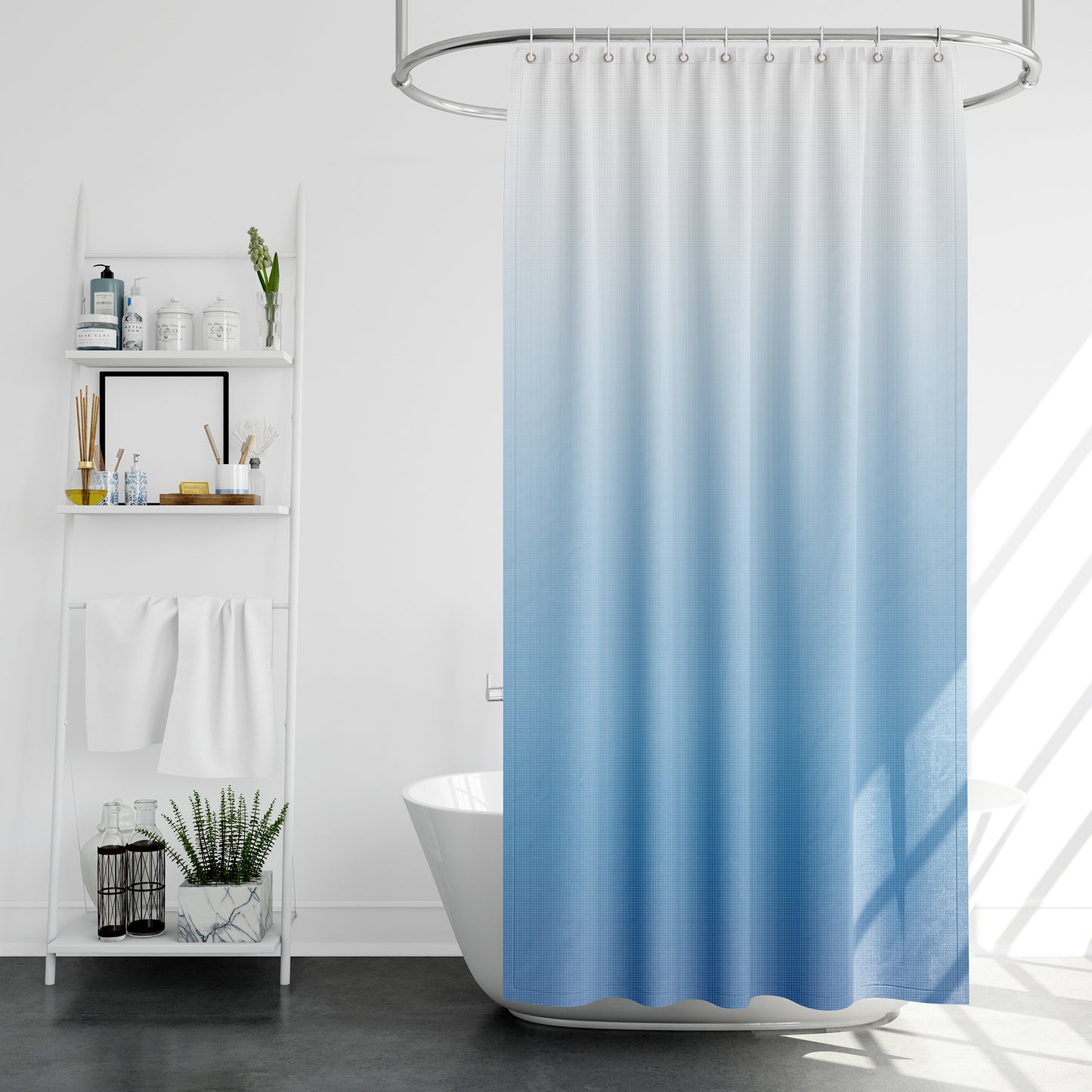 shower curtain blue