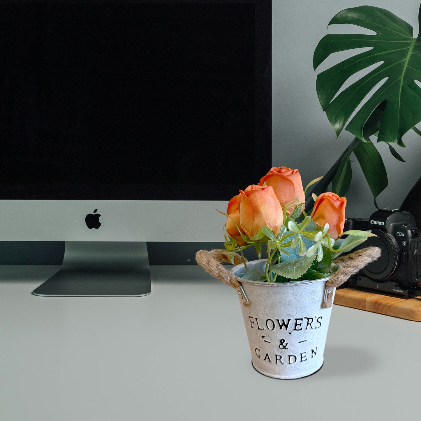 Artificial Rose Plants in Pot Table Decoration ~1232