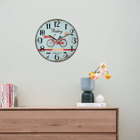 Round Art Bicycle clock