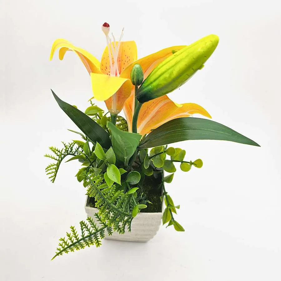 Artificial lily Flowers Pot 