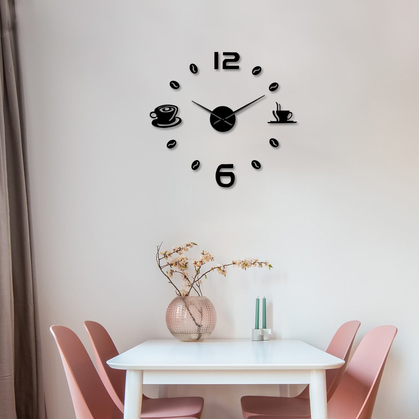 3D Sticker Design Number Wall Clock