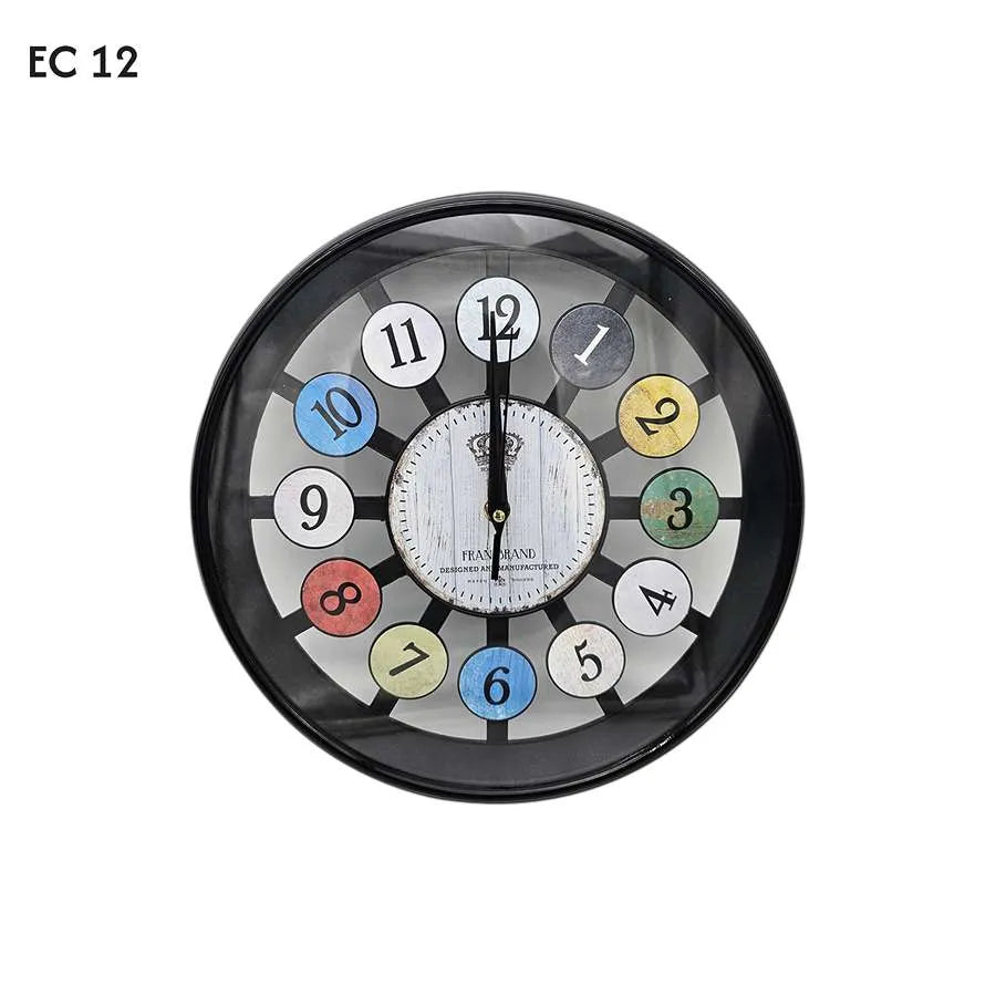 Colorful Handmade Non-Ticking Round Wall Clock