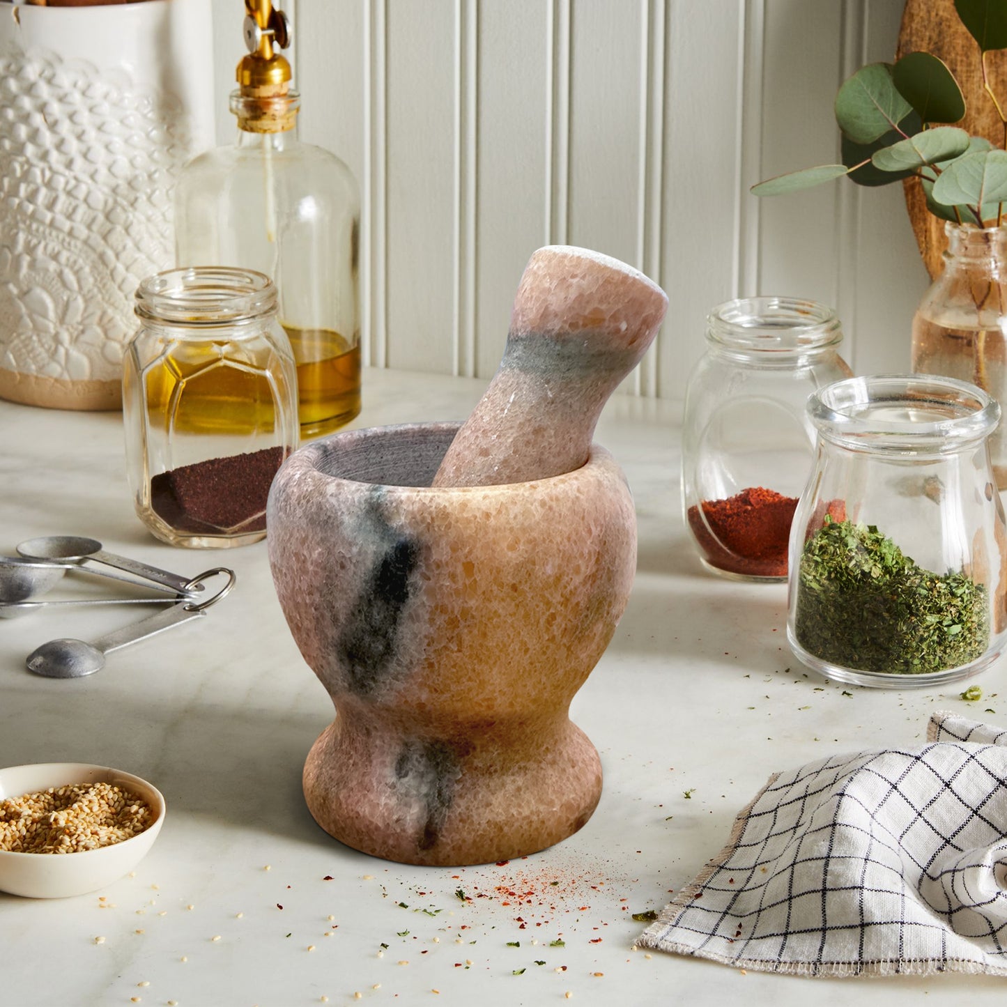 Mortar and Pestle with Silicone Base