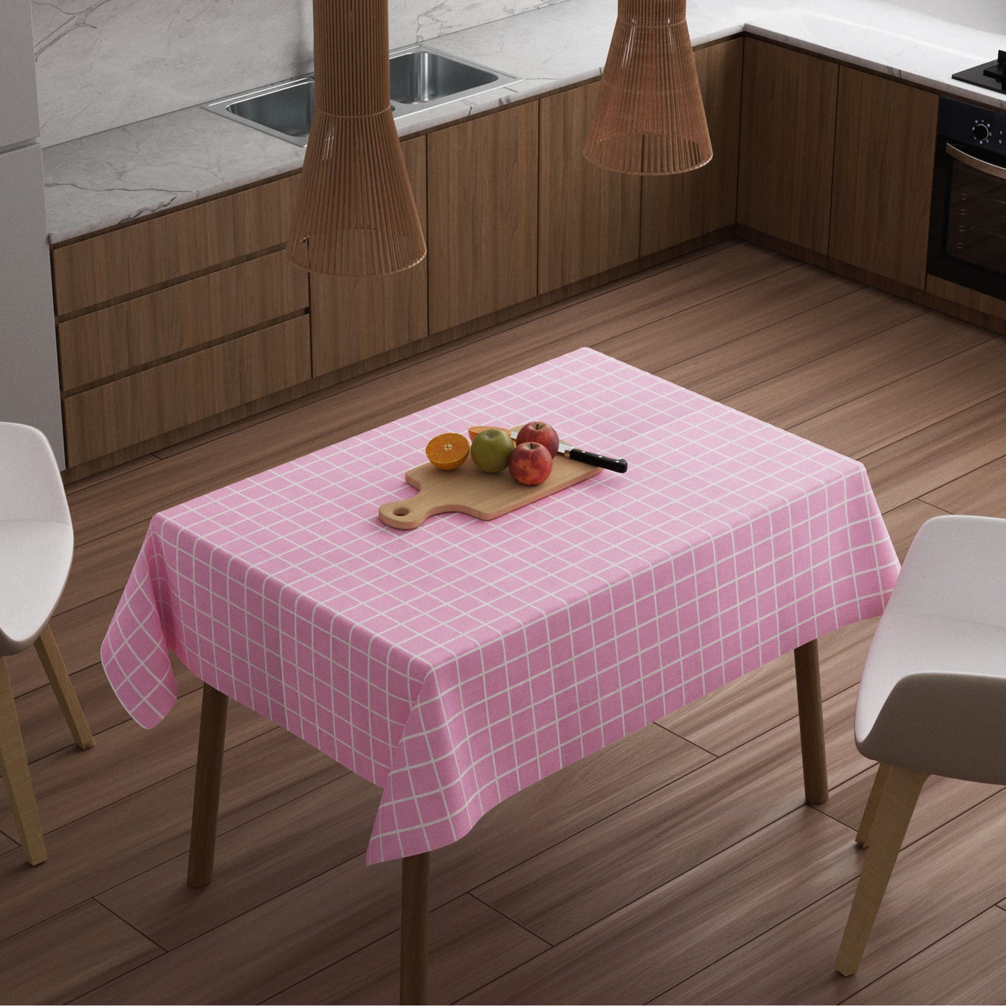 Pink tablecloth