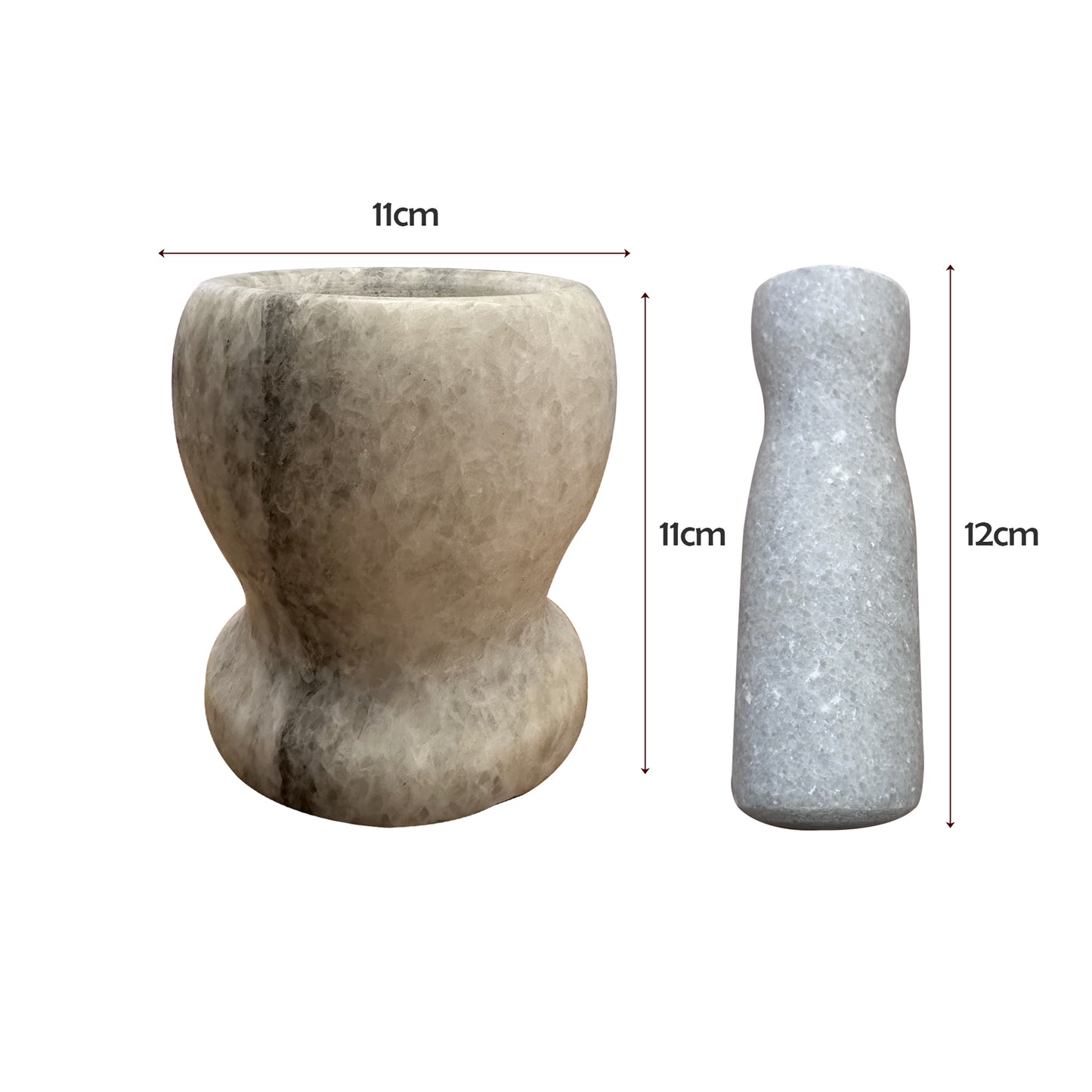 Pestle and Mortar Marble Set Spice Herb Crusher 