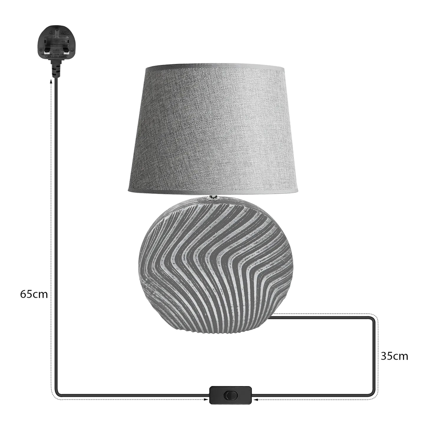 Ceramic Wave Line Table Lamp 