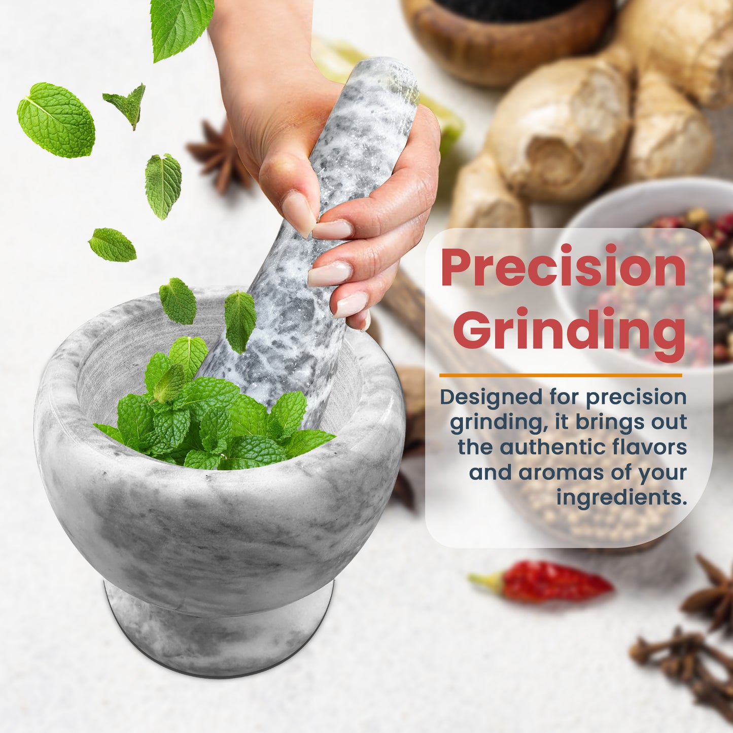 Small and Compact Mortar and Pestle Set