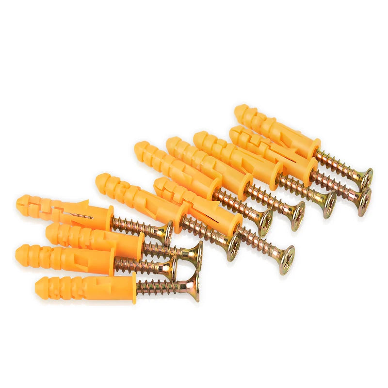 Yellow Wall Plugs and Screws 50pcs – Heavy Duty Raw Fixings for Masonry & Drywall~ 1162