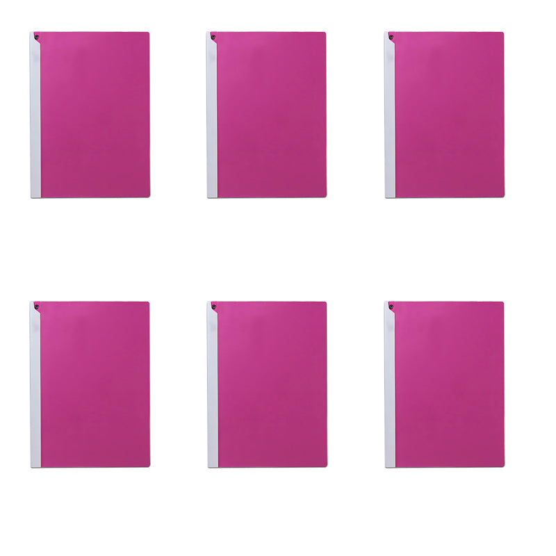 A4 Rotating Clip Report Folders – Pack of 6, Choice of 6 Colours - Pink