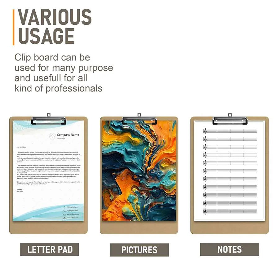 A4 Hardboard Clipboards – Pack of 12, Low-Profile Clip, Hanging Hole - photo 4
