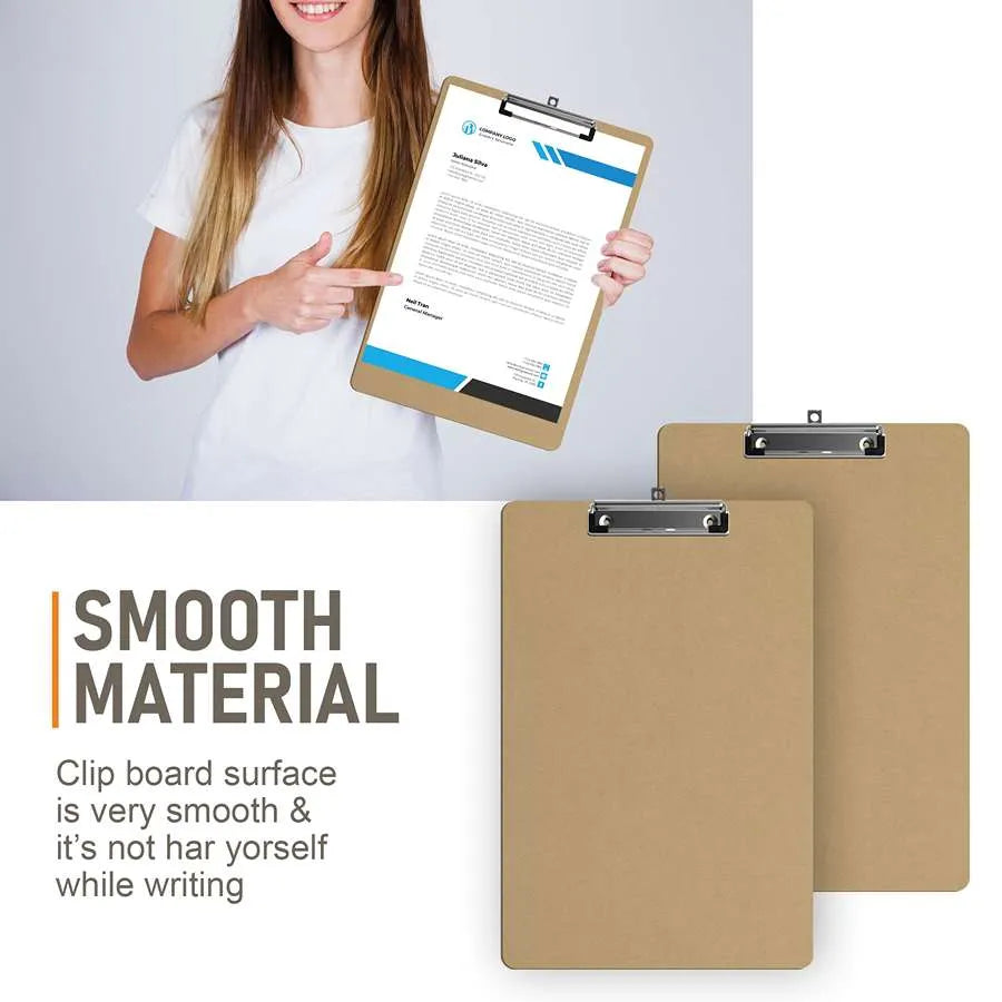 A4 Hardboard Clipboards – Pack of 12, Low-Profile Clip, Hanging Hole - photo 5