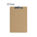 A4 Hardboard Clipboards – Pack of 12, Low-Profile Clip, Hanging Hole - Pack of 12