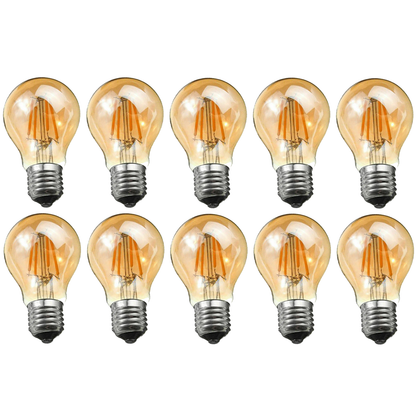 A60 LED Filament Bulb E27 - 4W, Dimmable Filament 2700K, Pack of 10