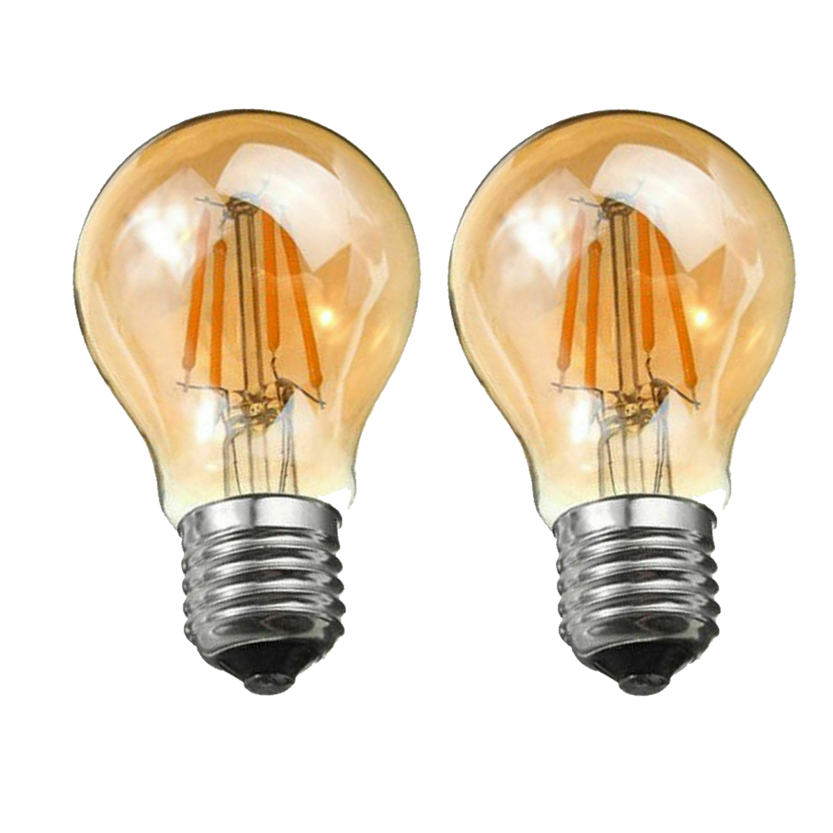 A60 LED Filament Bulb E27 - 4W, Dimmable Filament 2700K, Pack of 2