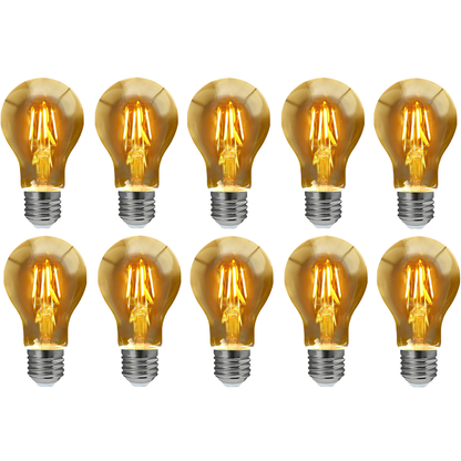 A60 LED Filament Bulb E27 - 8W, Dimmable Filament 2700K, Pack of 10