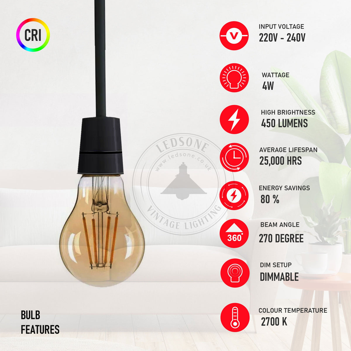 A60 LED Filament Bulb E27 - photo 9