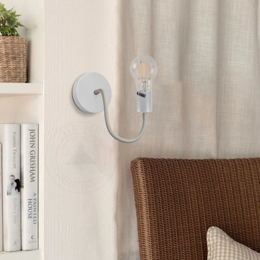 Flexible Gooseneck Wall Light 30 cm – Black or White, E27 - photo 2