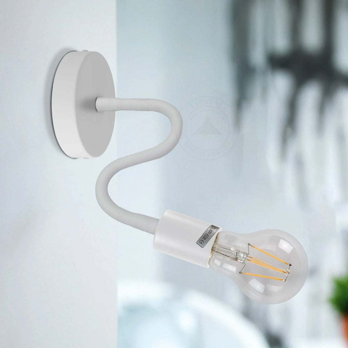 Flexible Gooseneck Wall Light 30 cm – Black or White, E27 - photo 3