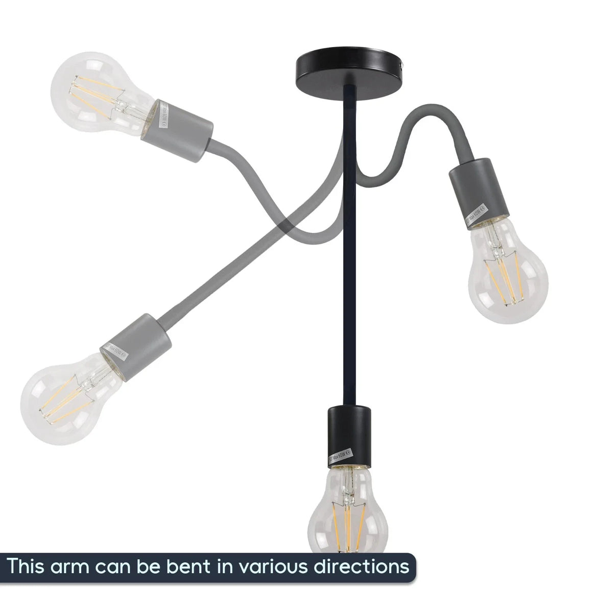 Flexible Gooseneck Wall Light 30 cm – Black or White, E27 - photo 6