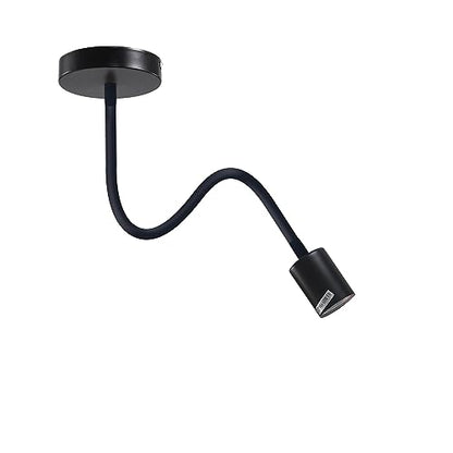 Flexible Gooseneck Wall Light 30 cm – Black or White, E27 - Black, Single, Without Bulb