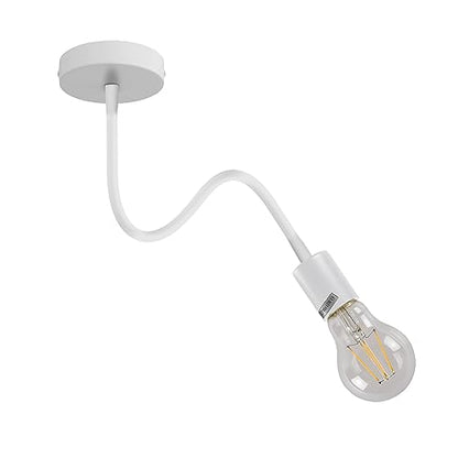 Flexible Gooseneck Wall Light 30 cm – Black or White, E27 - White, Single, A60 LED Bulb 8W
