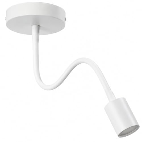 Flexible Gooseneck Wall Light 30 cm – Black or White, E27 - White, Single, Without Bulb