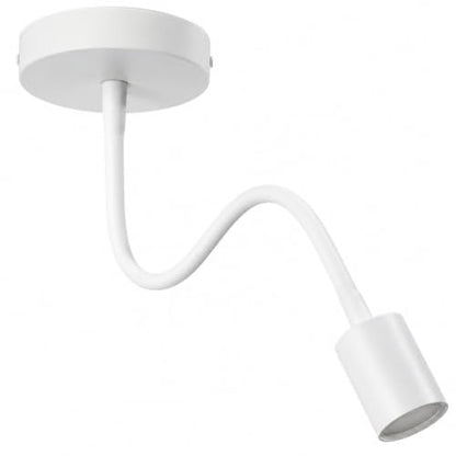 Flexible Gooseneck Wall Light 30 cm – Black or White, E27 - White, Single, Without Bulb