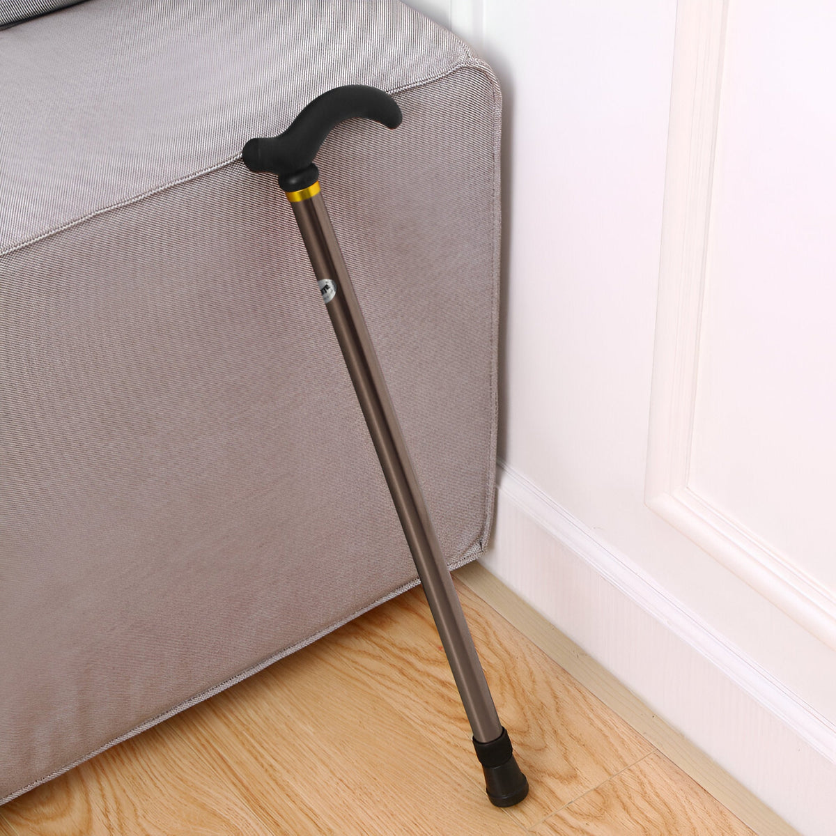 Adjustable Aluminium Walking Stick – Derby Handle, Anti-Slip Rubber Tip - photo 2