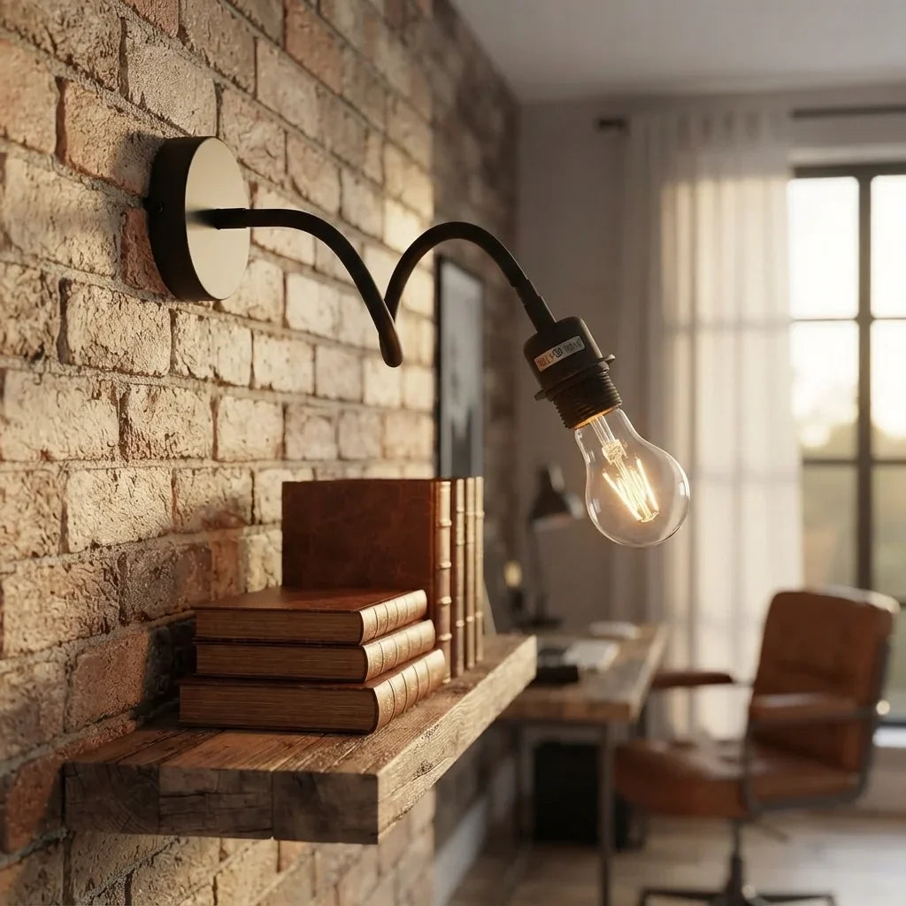 Flexible Gooseneck Wall & Ceiling Light – Black or White, E27 - photo 7