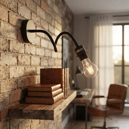 Flexible Gooseneck Wall & Ceiling Light – Black or White, E27 - photo 7