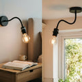Flexible Gooseneck Wall & Ceiling Light – Black or White, E27
