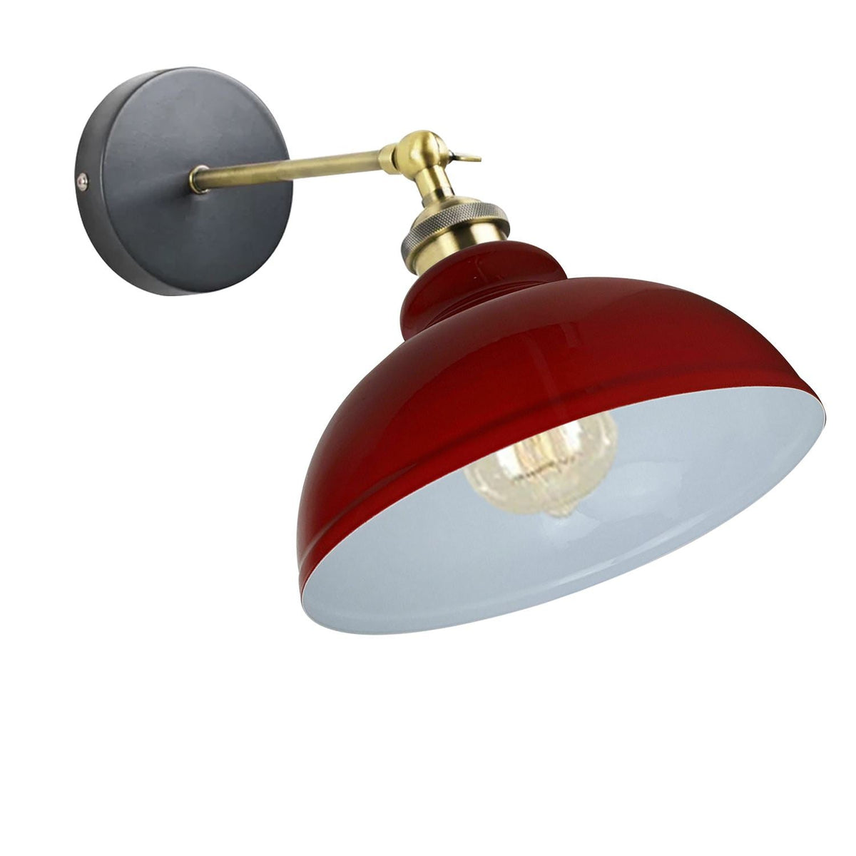 Adjustable Swivel Arm Wall Light with Shade – Black, Chrome, Green Brass, Satin Nickel - photo 9