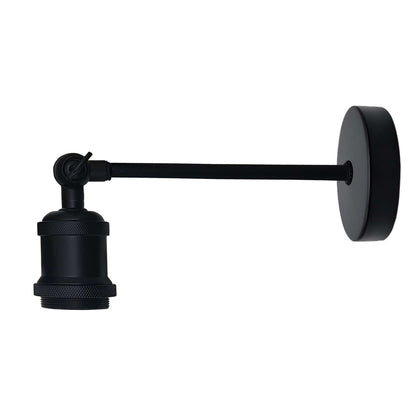 Adjustable Swivel Arm Wall Light with Shade – Black, Chrome, Green Brass, Satin Nickel - Black, No Shade, Without Bulb